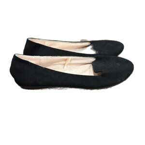 Link Comfort Girls Black Velvet Slip-On Ballet‎ Flats Dress Shoes